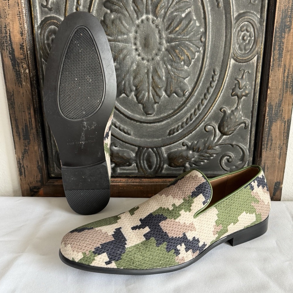 Saks Fifth Avenue‎ Men's Skyler Camo Loafers In Green Digital Camo Size 9 M